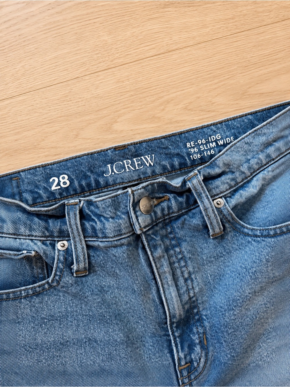 J.Crew Re-96 Slim Wide Leg Jeans Women’s US 6 28 Light Wash Denim MSRP $148 - Picture 4 of 5